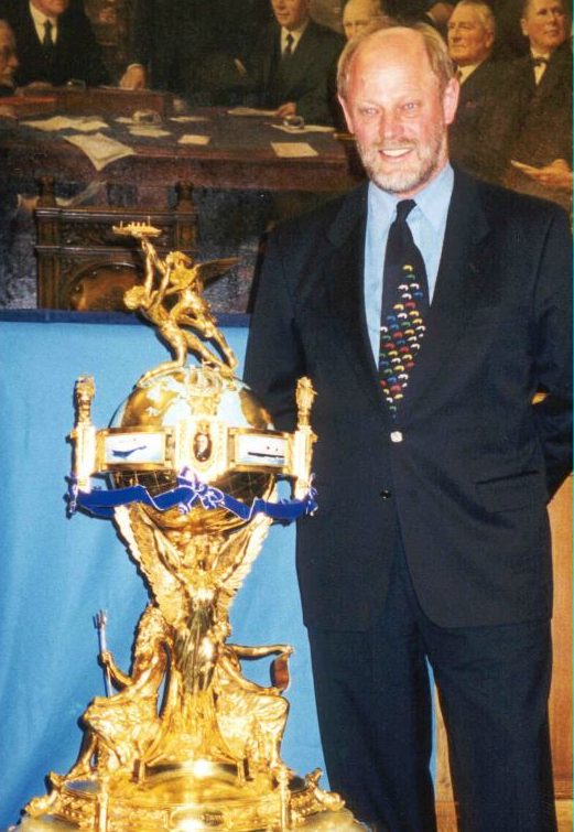 Incat chairman Robert Clifford in 1998 with the Hales Trophy