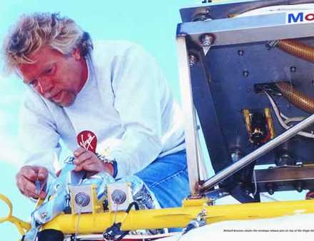 Richard Branson and the Virgin ballon designer John Ackroyd