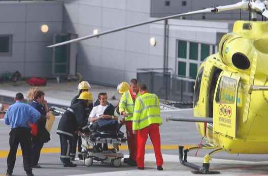 Richard Hammond BBC presenter helicopter hospital airlift