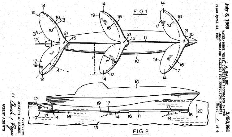 US desenhos patentes JA Gause 1969, No: 3.453.981