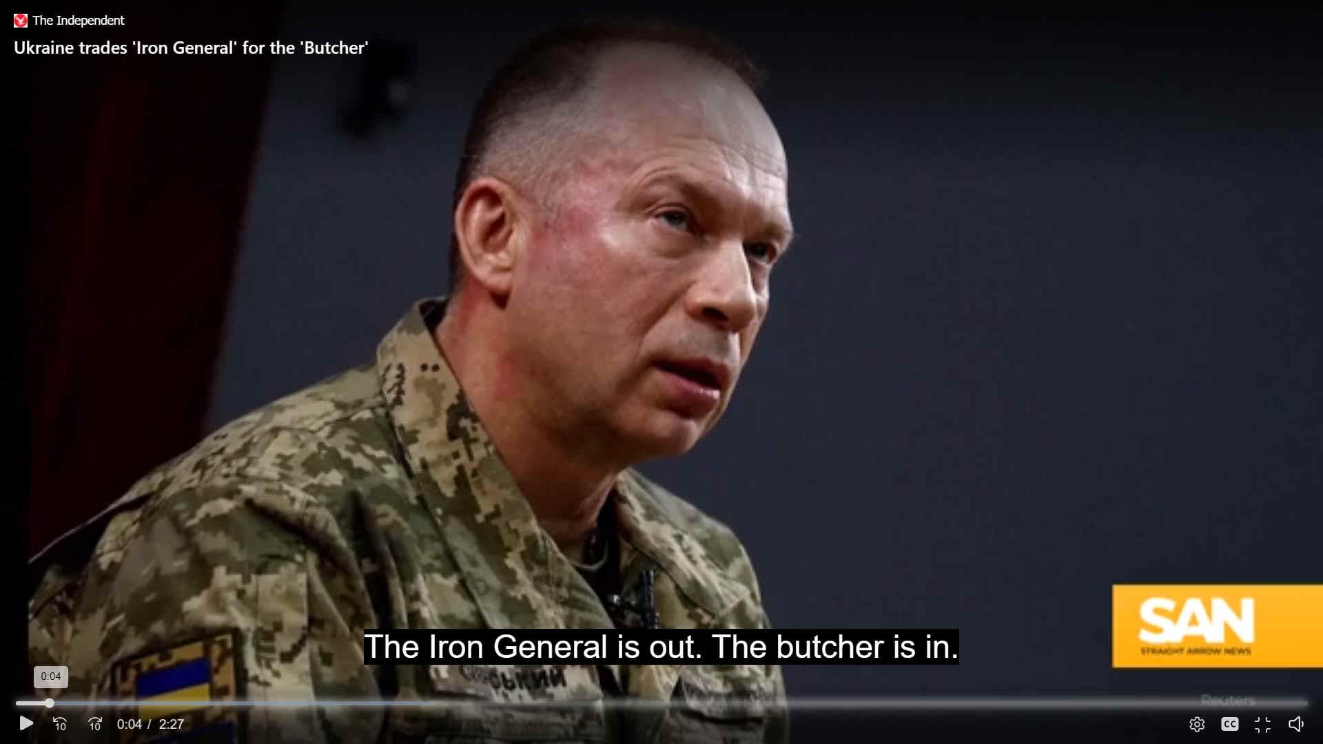 Ukraine's Iron General is replacedby the Butcher. General Oleksndr Syrskyi. To prevent Russia from gaining supremacy on the battlefield, NATO must share with Kyiv its most up-to-date training and warfighting lessons to make Ukrainian soldiers fit to counter the Russian military, Maj Gen Ryan believes. For sure Russia will take advantage inn the void in military aid. They are the chess masters of exploiting weaknesses.