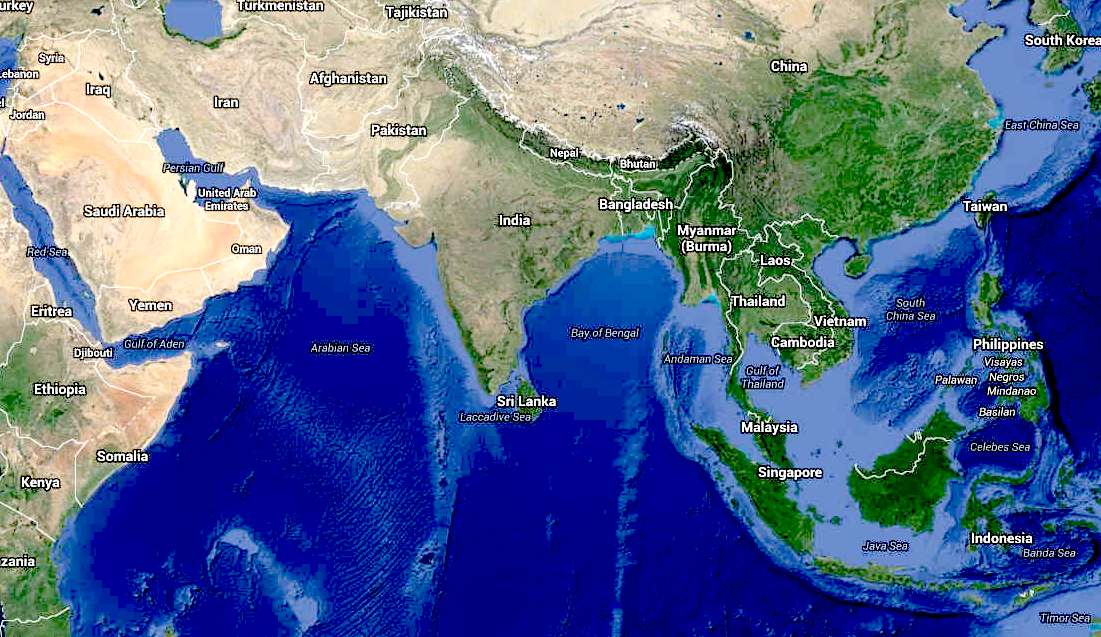 Indian Ocean, Arabian Sea and the Bay of Bengal