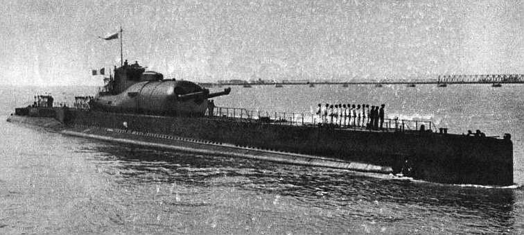 The French submarine Surcouf in 1935