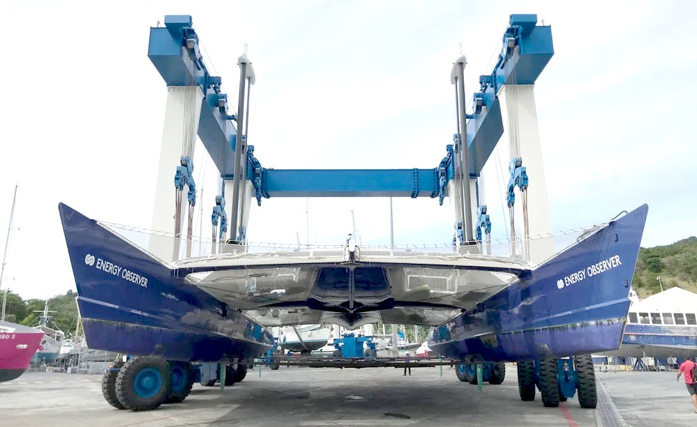 Energy Observer in dry dock for a refit