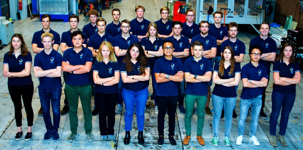 The team that built the 2019 Monaco solar powered racing boat