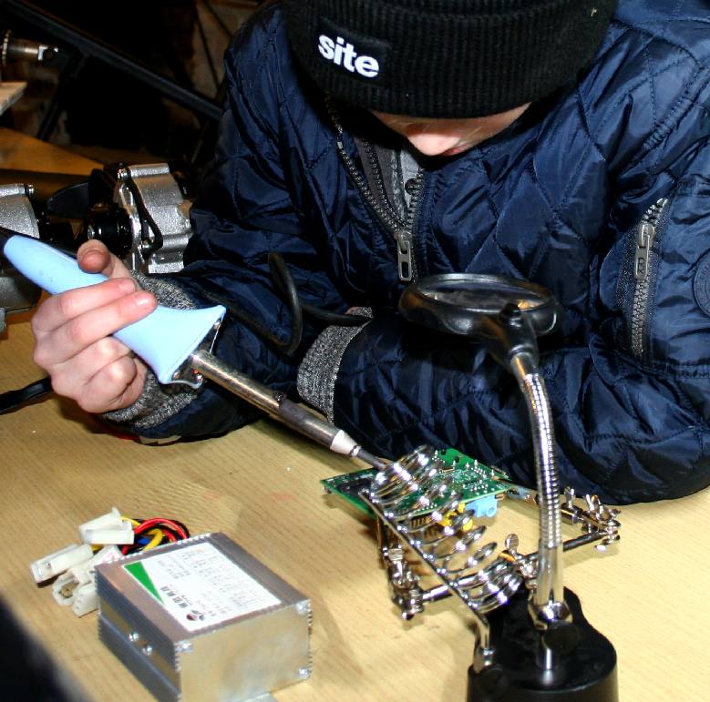 Learning how to solder using crocodile clips