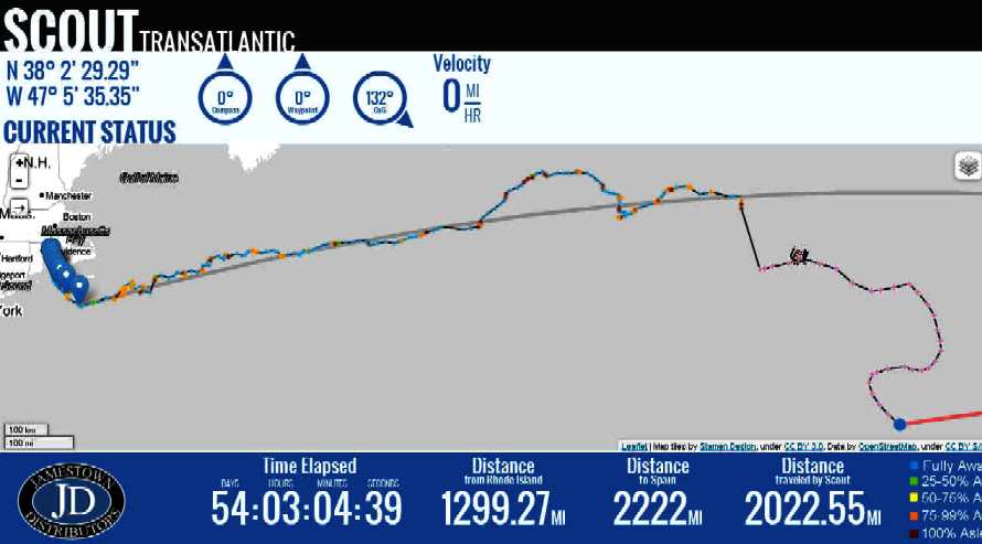 Scout drifting the Atlantic heading for Gambia, S. Africa