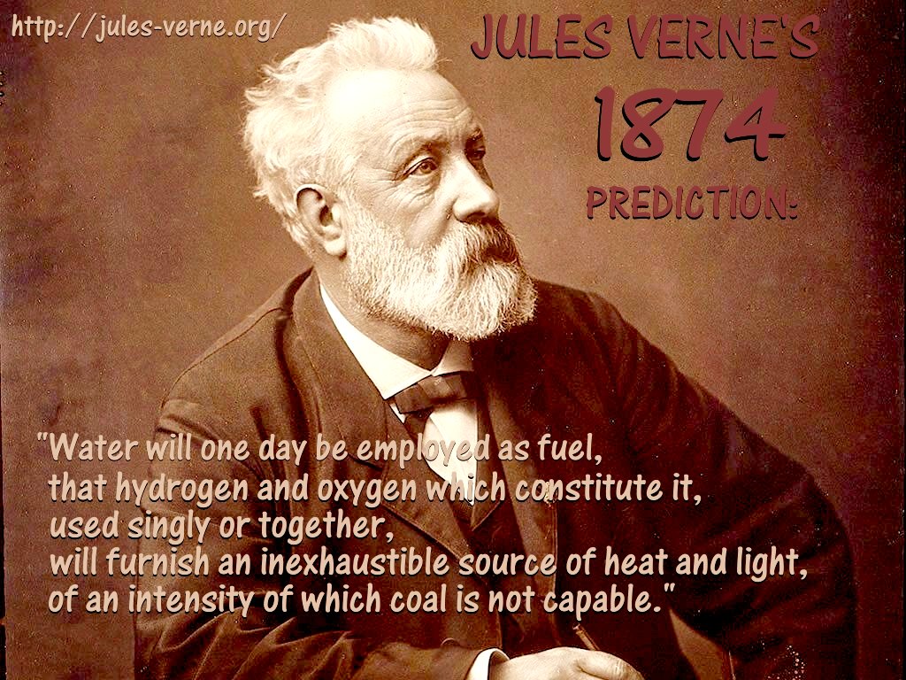 Jules Verne's 1874 prediction that hydrogen will be the fuel of the future