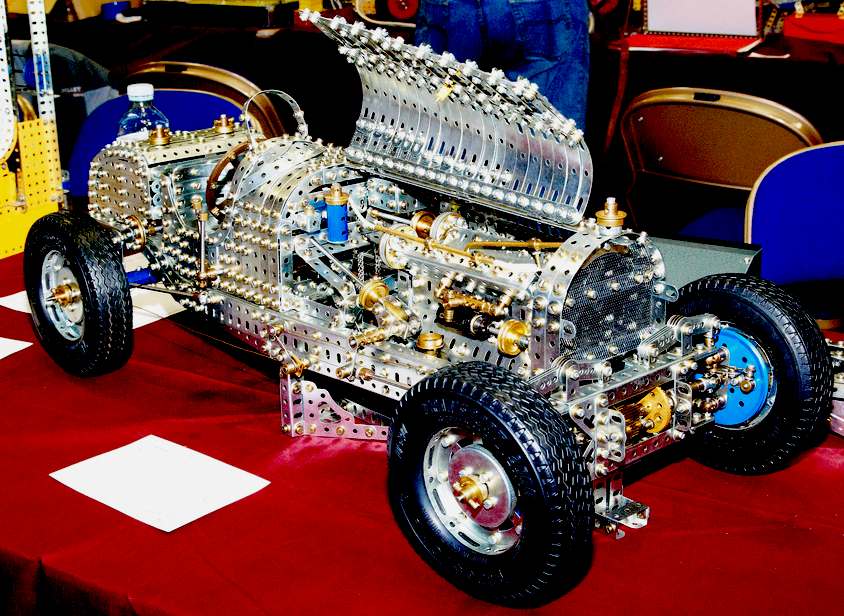 Bugatti classic car made of meccano