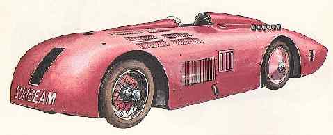 1,000 horsepower Sunbeam - drawing of the LSR car