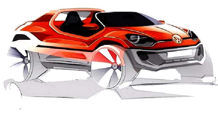 Concept drawing of a beach buggy styled car