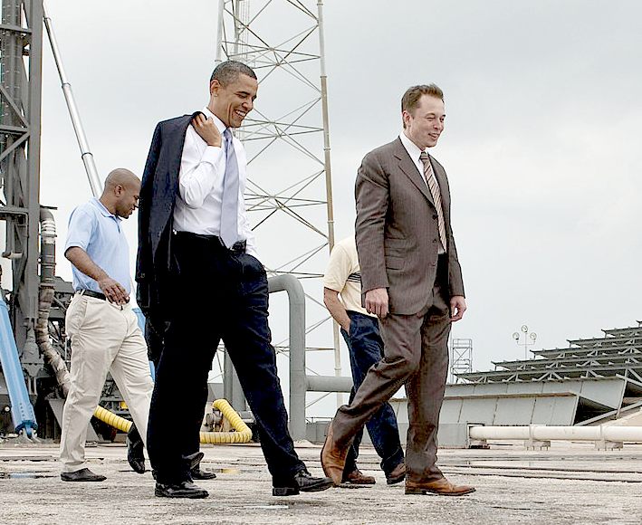 Barack Obama tour with Elon Musk