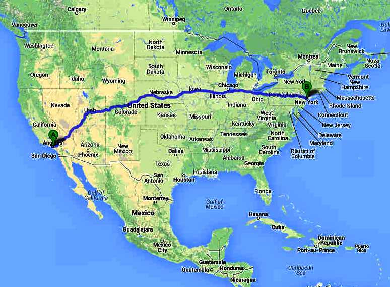 Distance New York Los Angeles Avion USA LOS ANGELES TO NEW YORK ELECTRIC VEHICLE ENDURANCE CHALLENGES