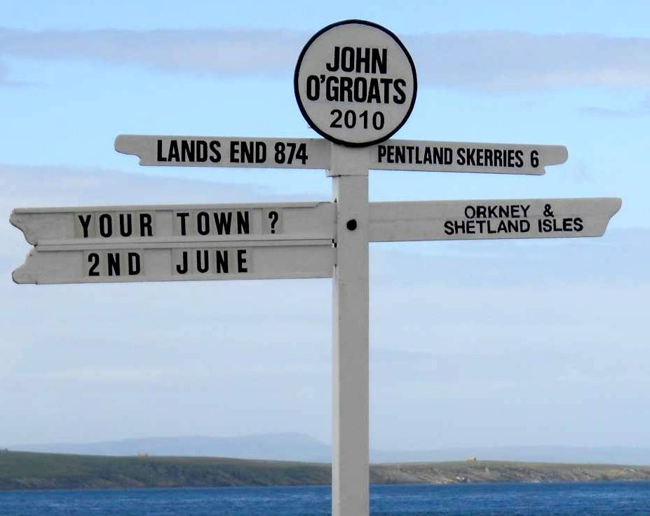 John O'Groats to Lands End, 874 miles north to south trans UK expedition