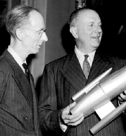 Reid Railton and John Cobb with a model of the Crusader