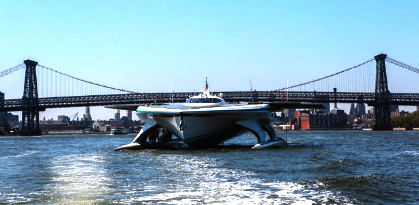 Planetsolar on the Hudson River, New York, USA