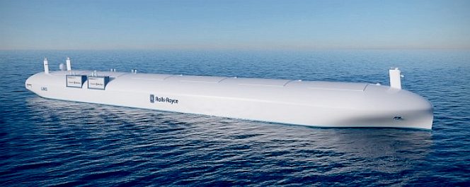 Rolls Royce concept for an unmanned cargo ship or oil tanker