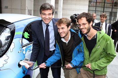 Arnaud Montebourg with Antonin Guy and Xavier Degon
