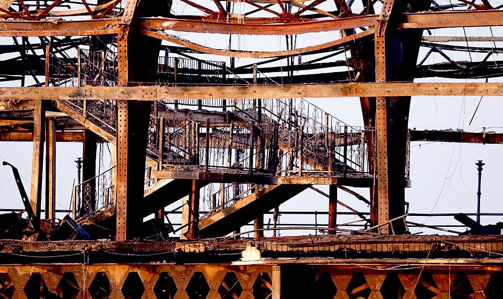 Eastbourne pier the day after the fire