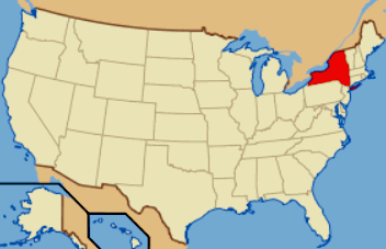 Location map of the USA and New York state