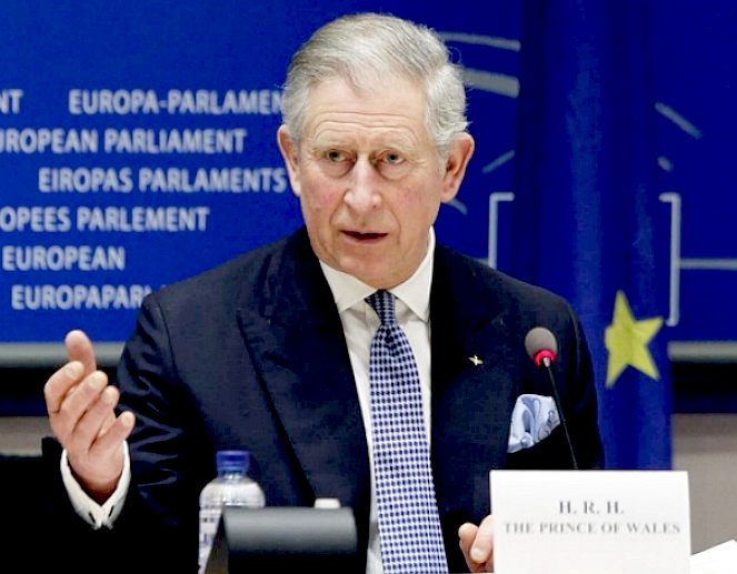 Prince Charles at the European Parliament Low Carbon summit in Belgium.