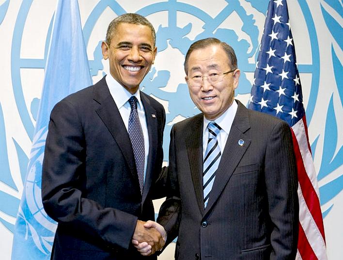 President Barack Obama and Ban Ki-Moon at the United Nations