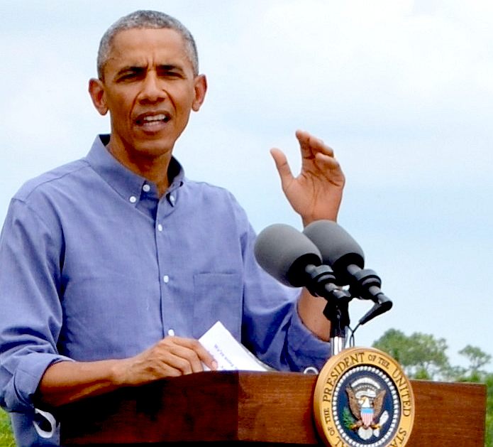 President Barack Obama giving a speech in Florida