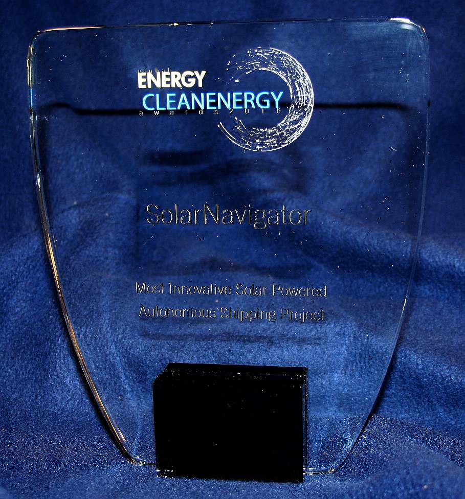 Clean energy award for autonomous solar powered ship