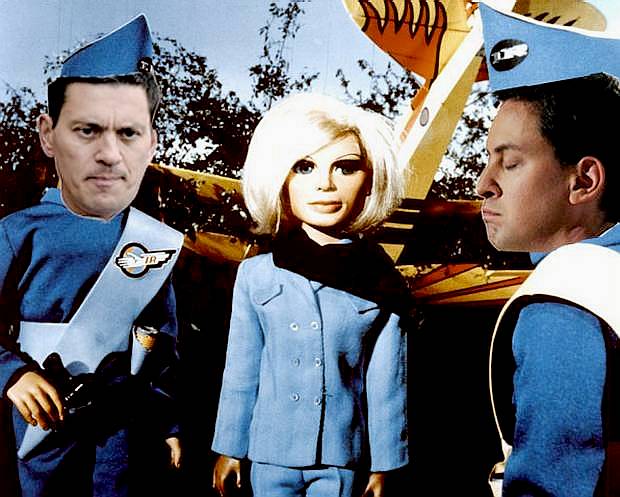 David and Ed Miliband with Lady Penelope