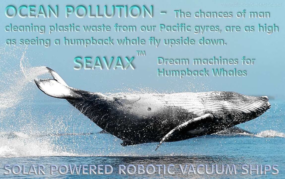 Flying humpback whale, SeaVax ocean cleaning technology