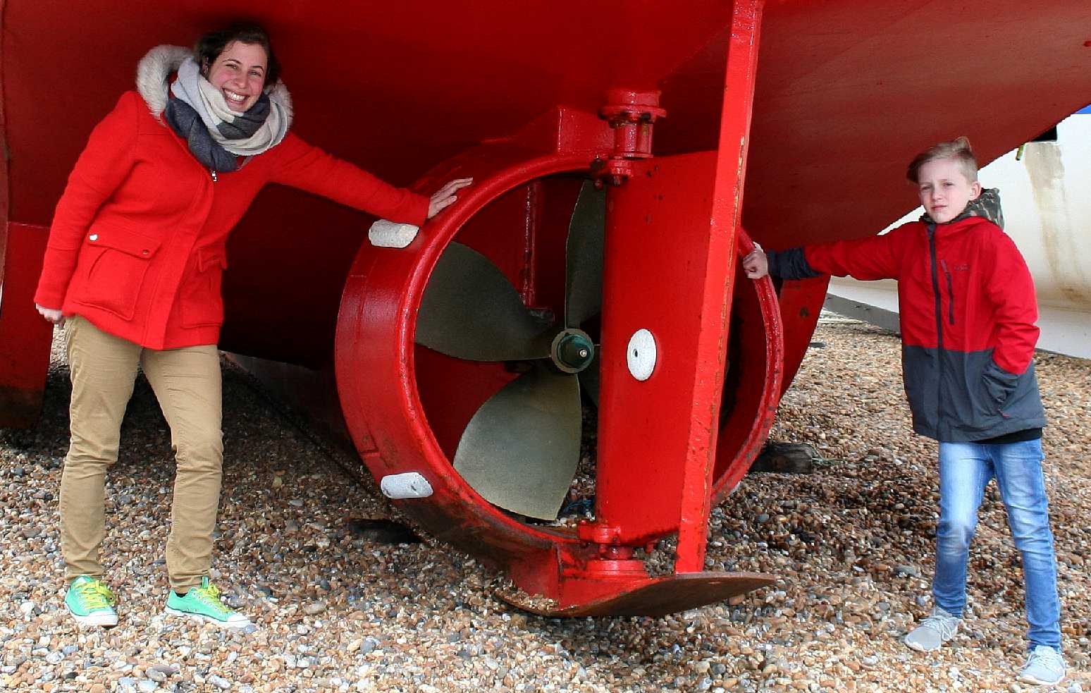 Lolita and Ryan checking out the fishing fleet at Hastings