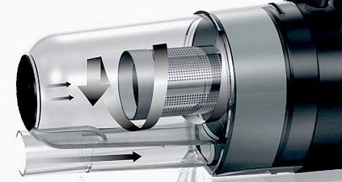 A cyclonic chamber from a vacuum cleaner