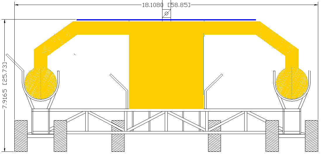 AmphiMax launch platform and work station end view diagram