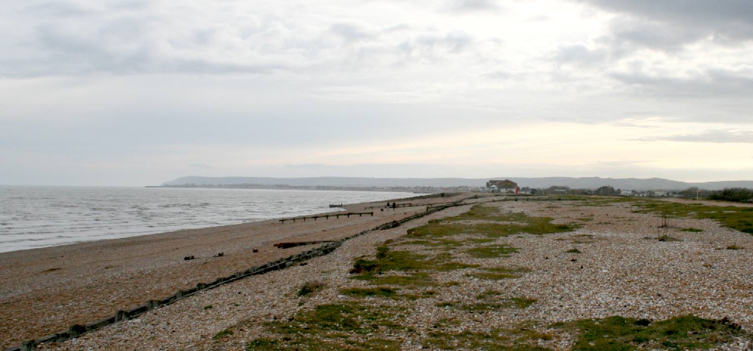 Norman's Bay looking toward Eastbourne and Beachy Head