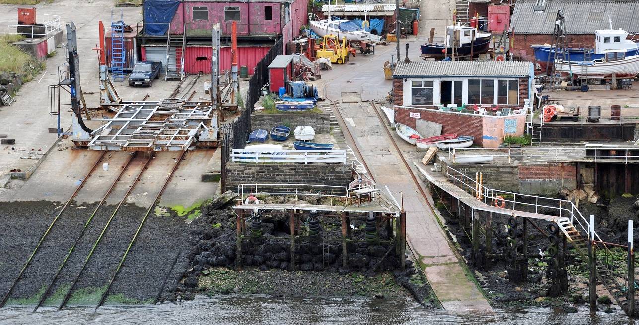 Tyneside, rails and trolley launch and recovery slipway