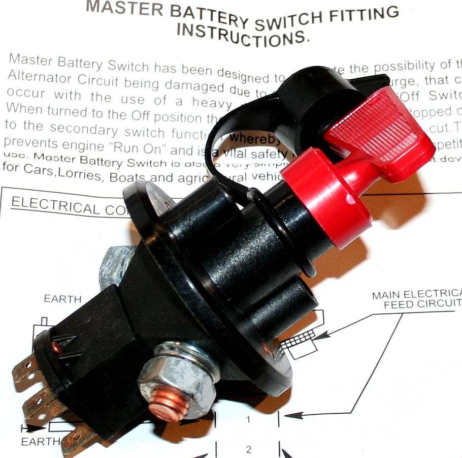 Battery isolation switch for under the hood of the VW camper