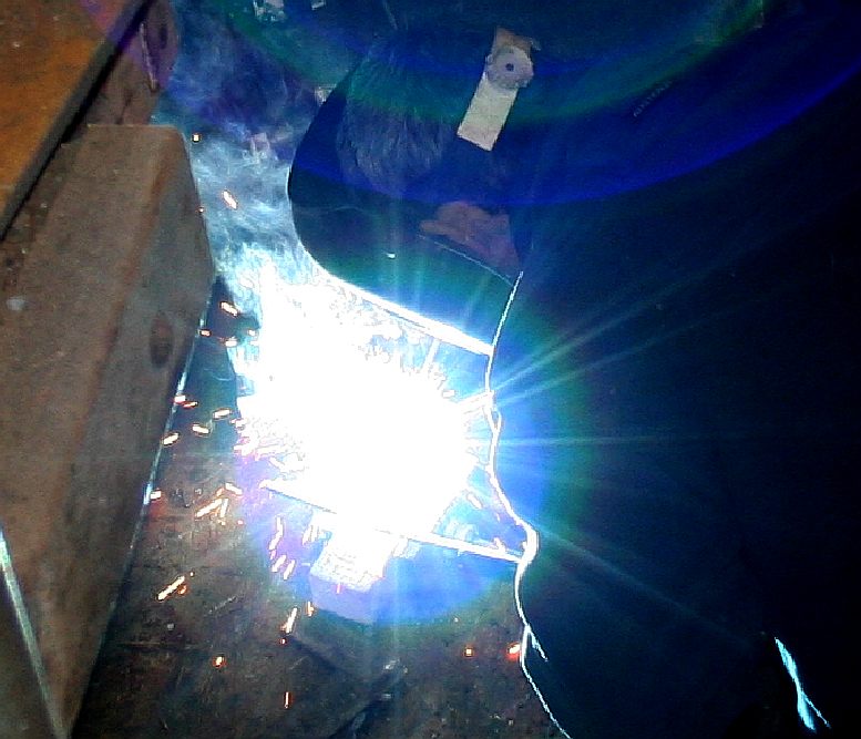 Arc stick welding at the Allchorn Maritime conservation project