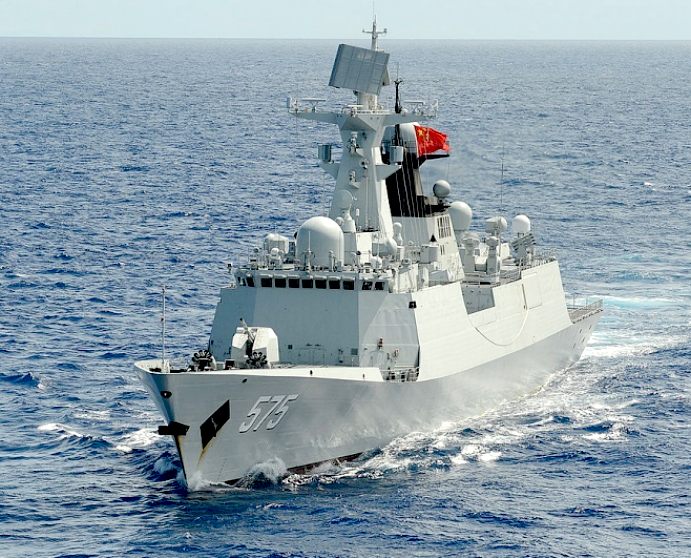 Chinese navy frigate patrolling the South and East China Seas