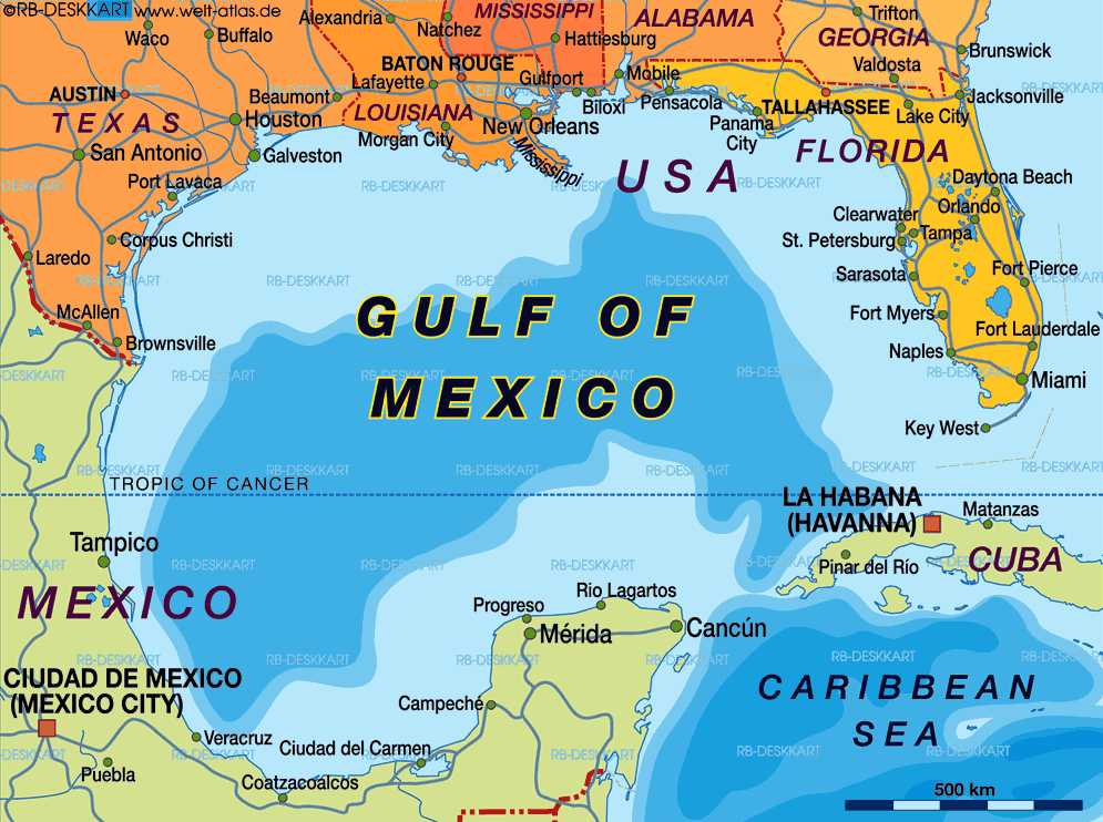 Map of the Gulf of Mexico