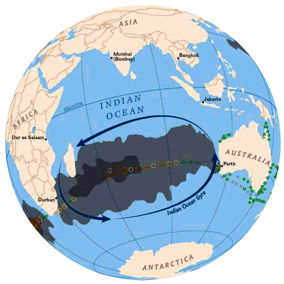 Indian Ocean plastic pollution globe planet earth