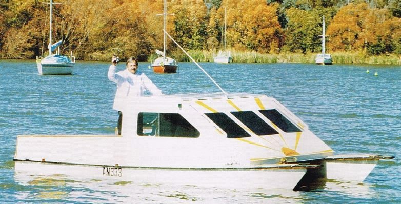 Sunship 1, solar powered catamaran, Canberra, Wolfgang Flatow