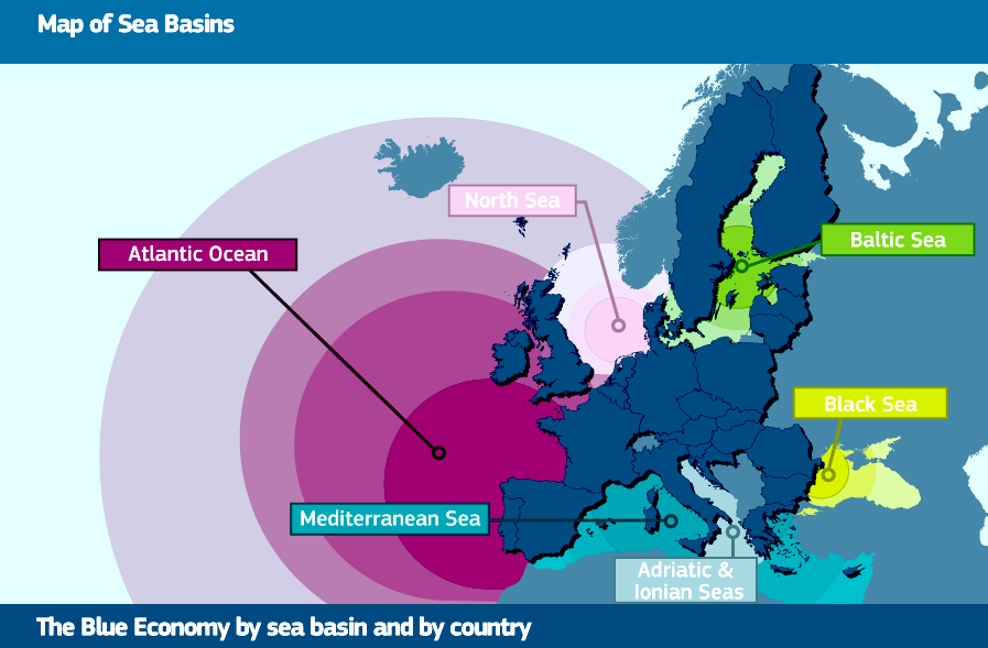 European Union blue growth map economic regions