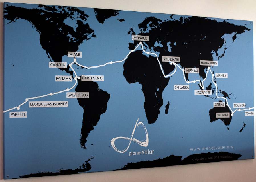 Planet Solar map of the world, route