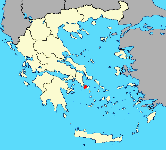 Aegean Sea, location map of the Britannic